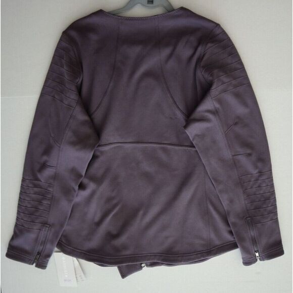 Athleta S252-0042 Women's Sz 2XL Purple Asymmetrical Full Zip Moto Jacket - Picture 12 of 12